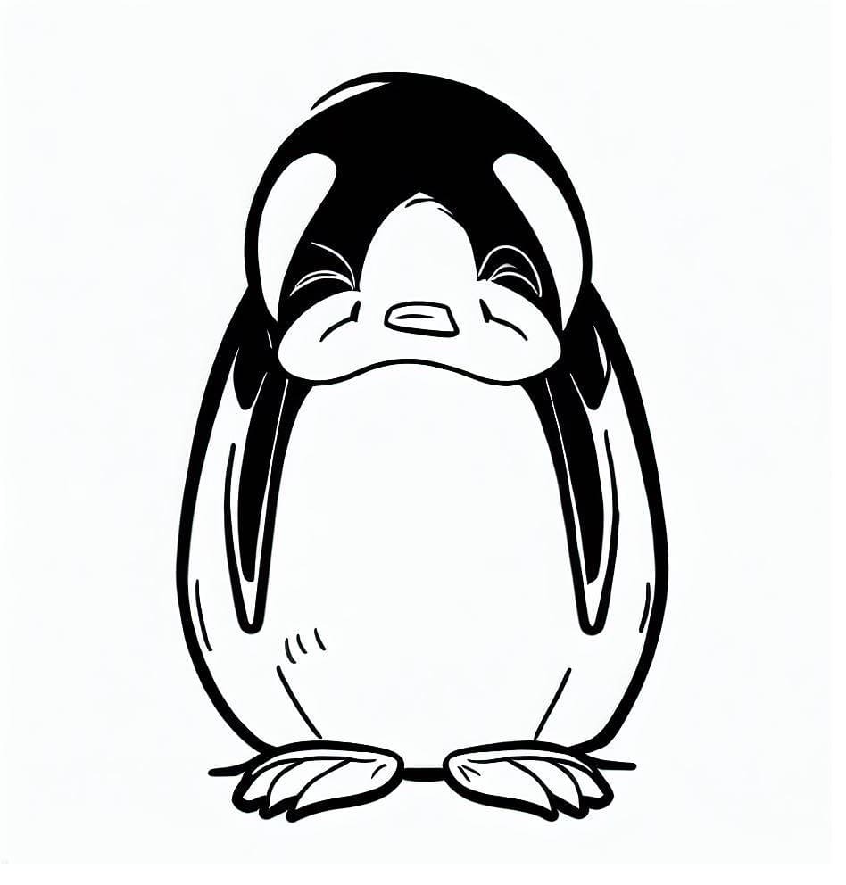 Coloriage Pingouin Triste