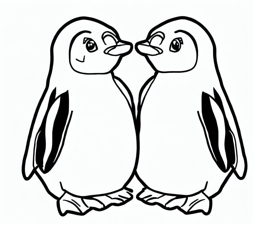Coloriage Pingouins Mignons