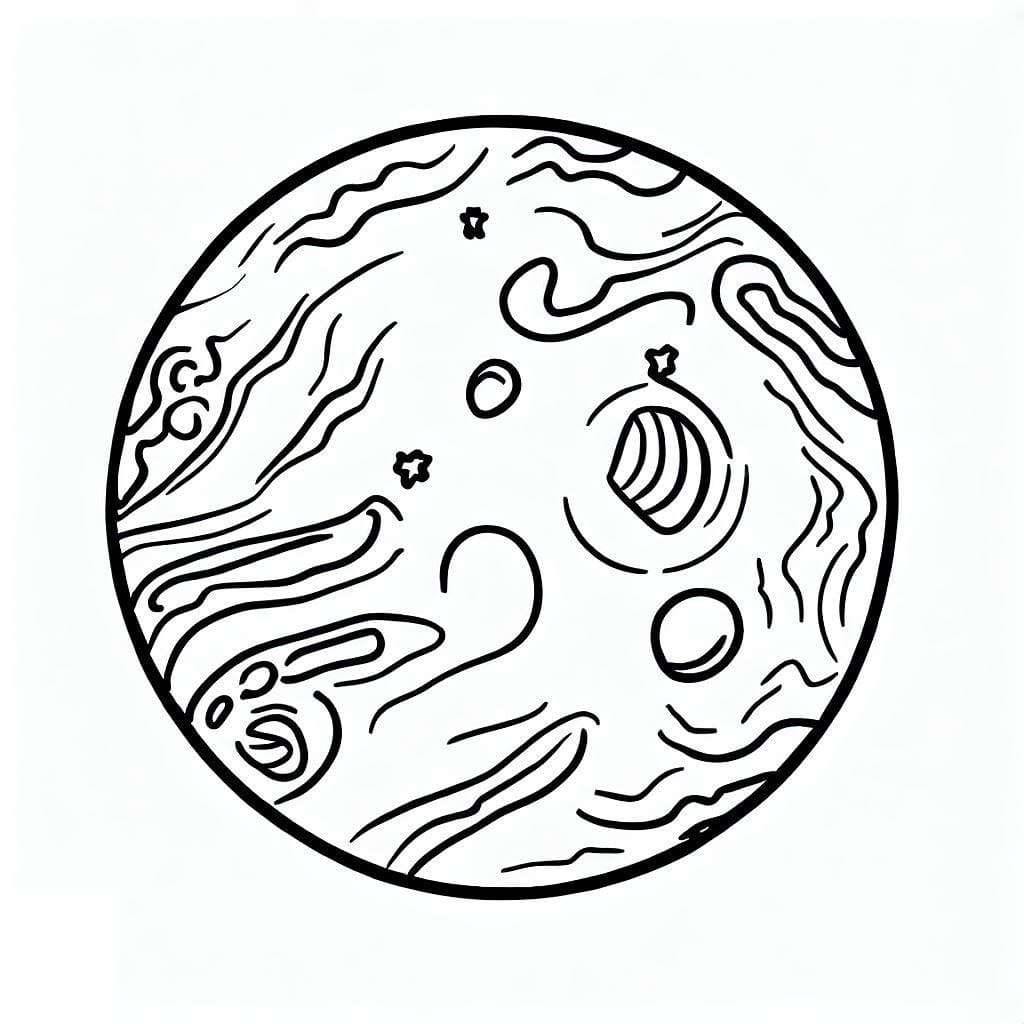 Coloriage Planète Lune