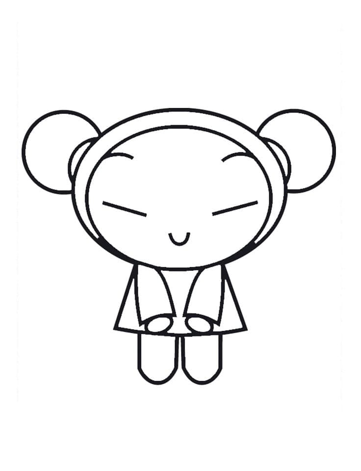 Pucca Souriante coloring page