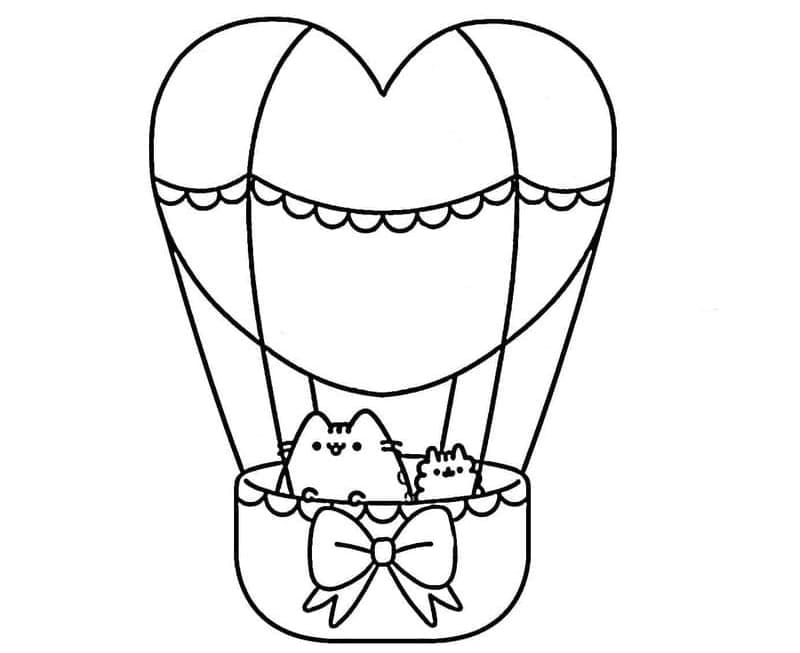 Pusheen avec Stormy coloring page
