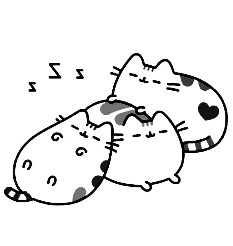 Pusheen Endormie coloring page