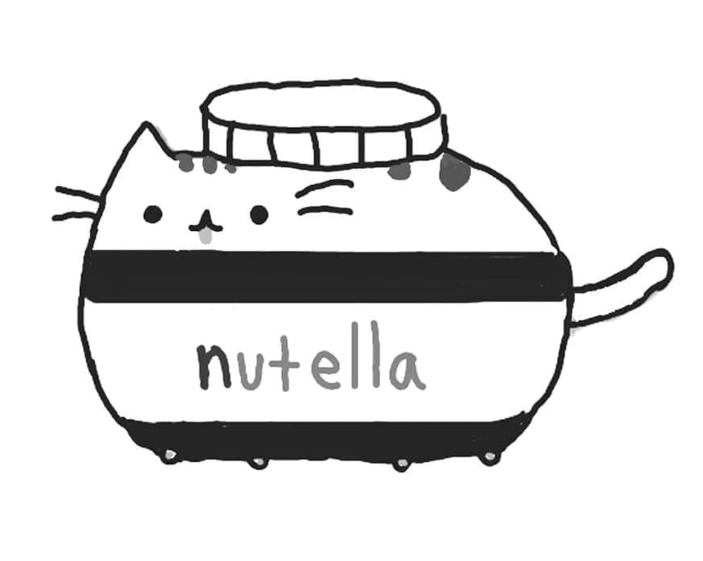 Pusheen Nutella coloring page