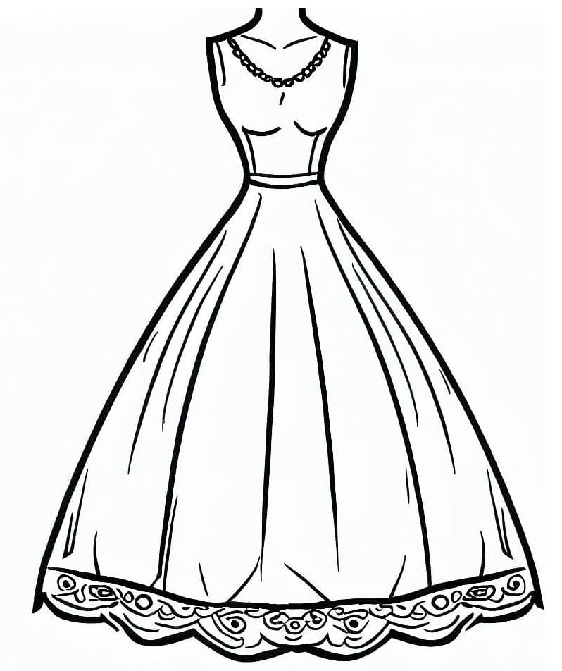 Coloriage jeune fille robe a pois et fleur, coloriage de Tête à modeler