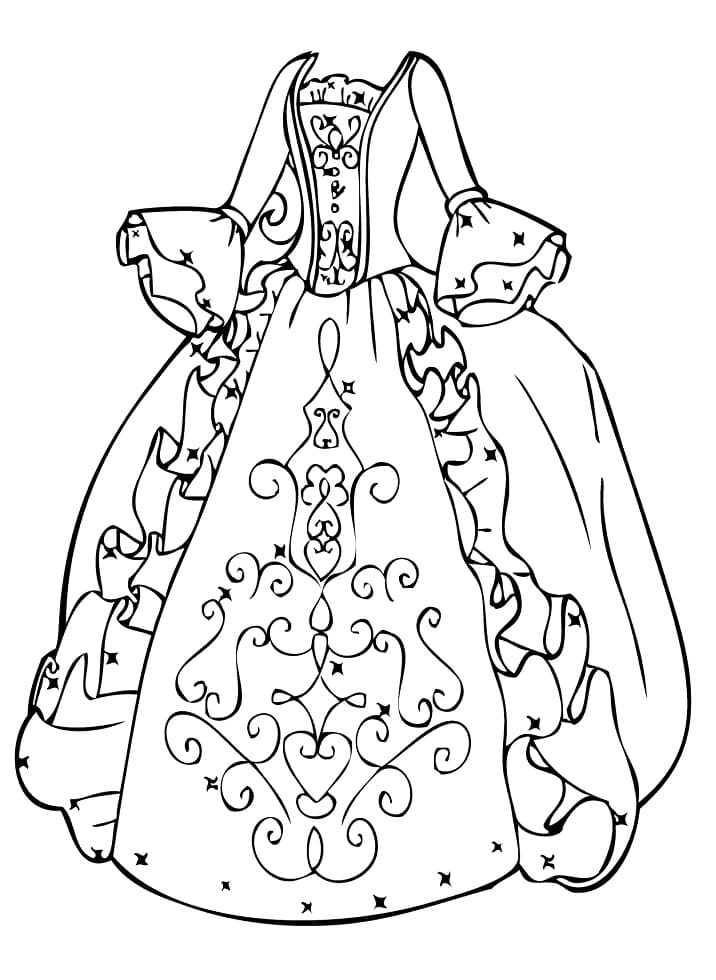 Coloriage Robe de Princesse