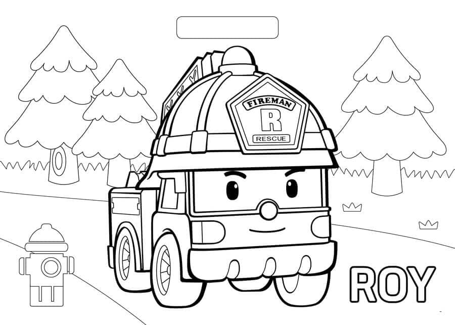 Roy le Pompier coloring page