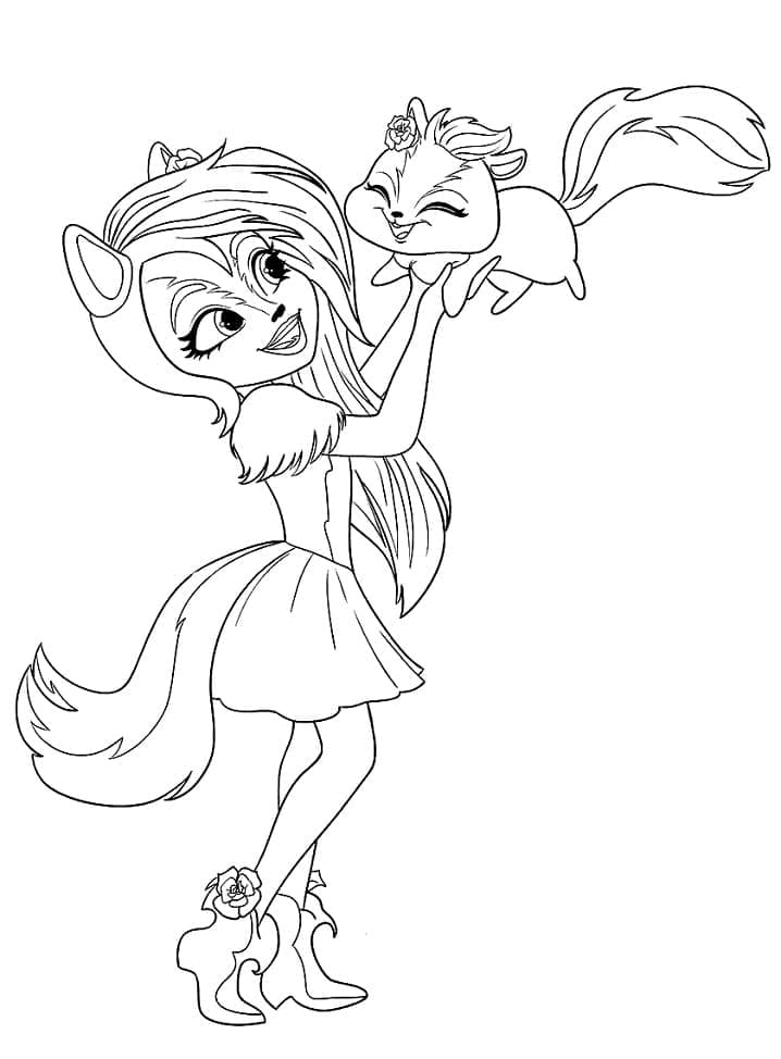 Sage et Caper dans Enchantimals coloring page