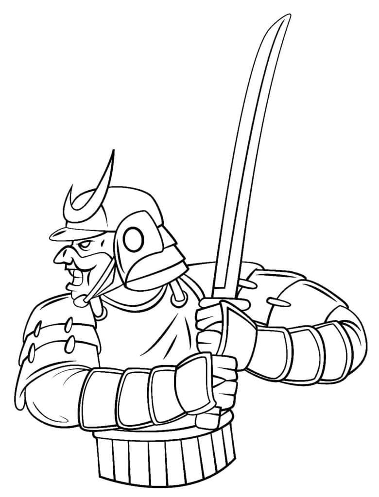 Samouraï avec Épée coloring page