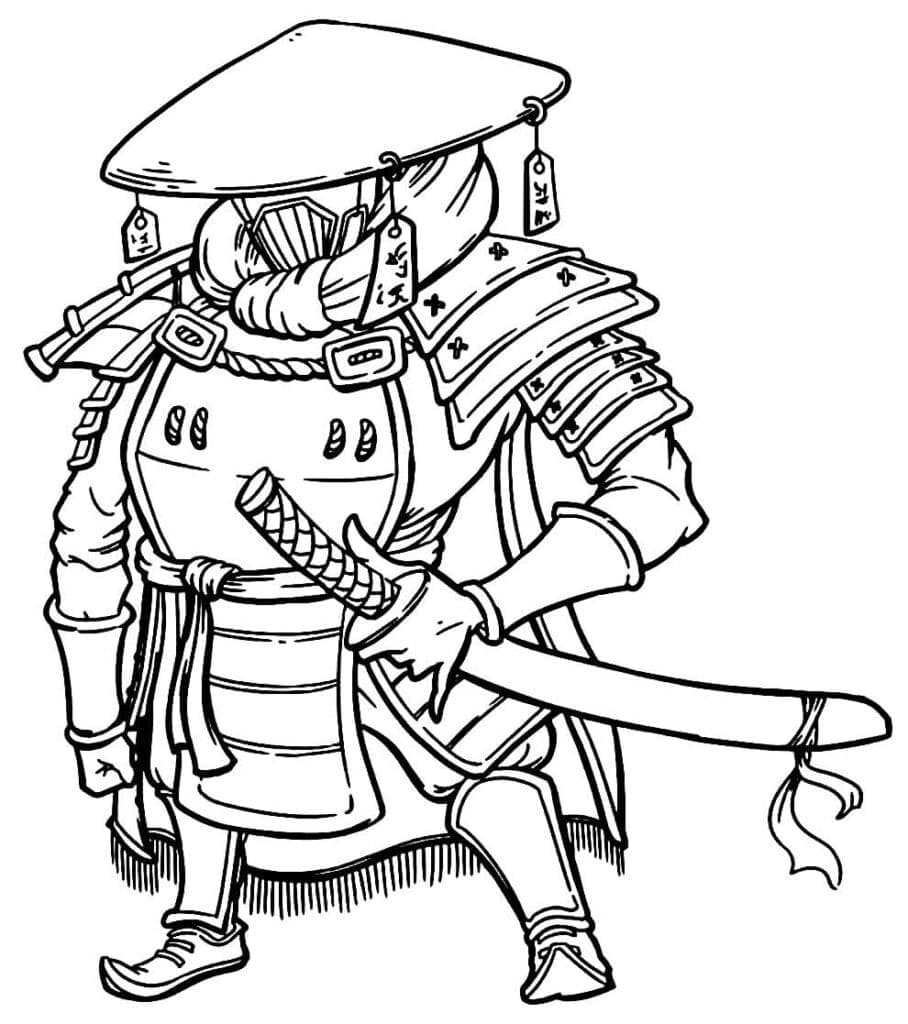 Samouraï Gratuit coloring page