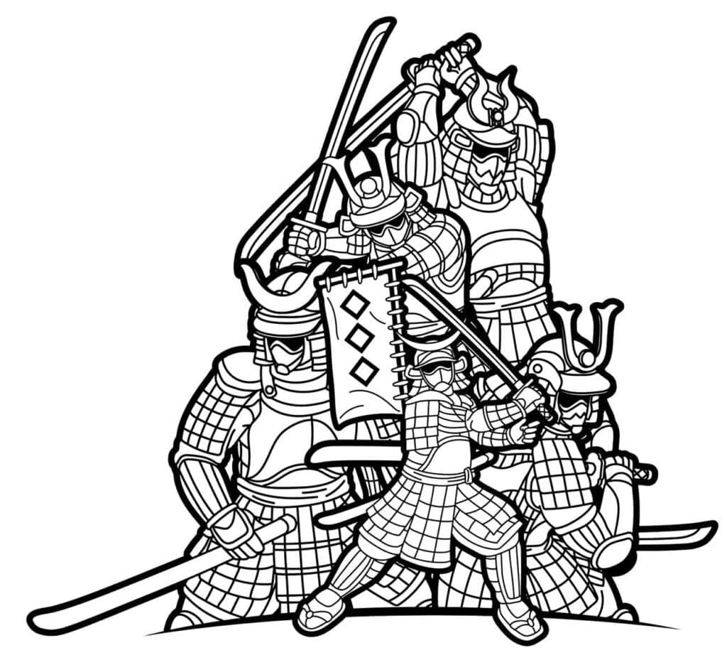 Samouraïs coloring page