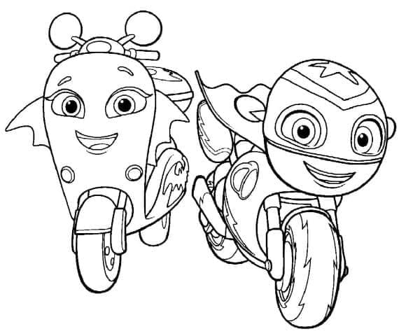 Coloriage Scootio and Ricky Zoom