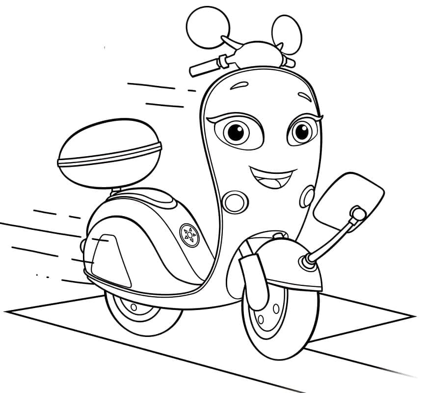 Scootio dans Ricky Zoom coloring page