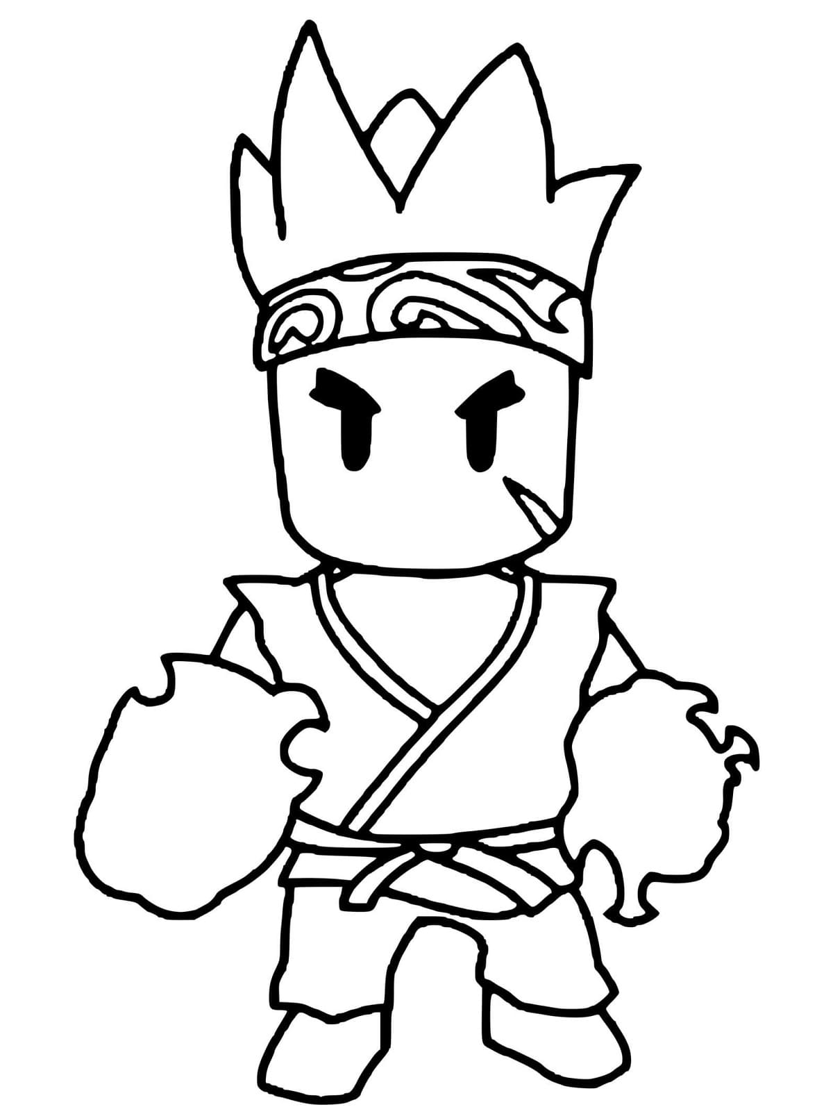 Sensei Firefist de Stumble Guys coloring page