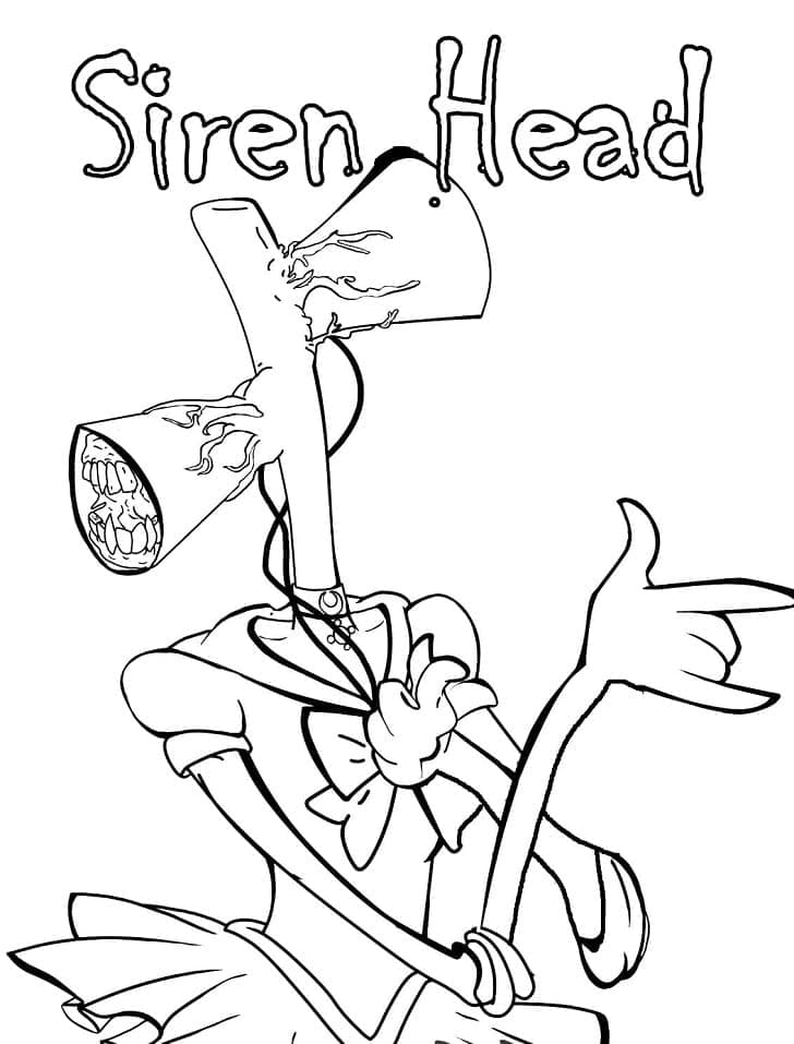Siren Head 6 coloring page