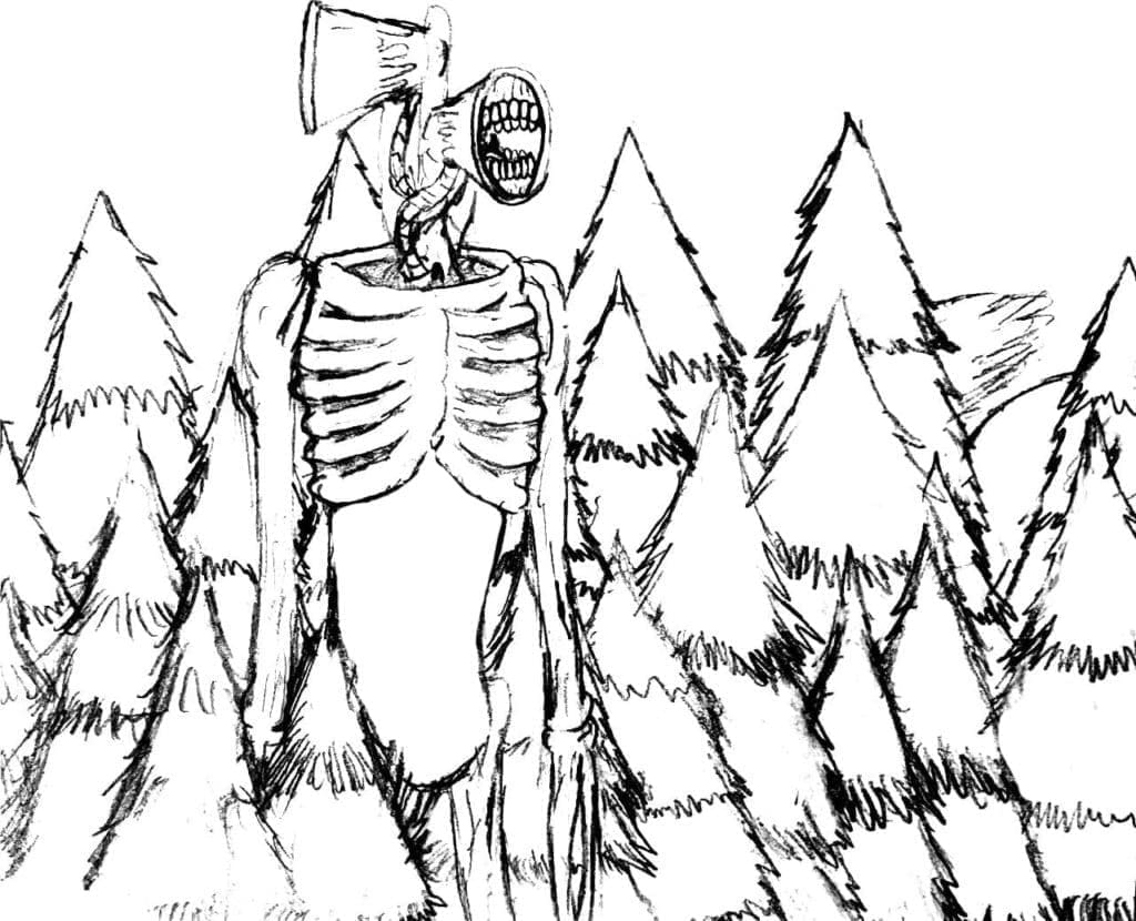 Siren Head dans la Forêt coloring page