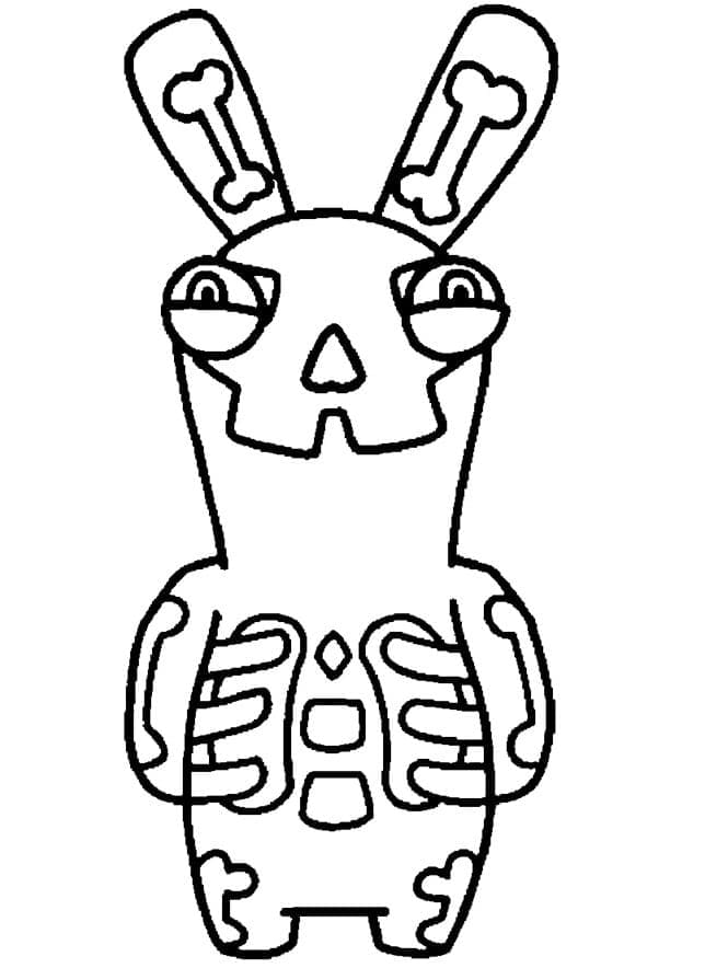 Skeleton Rabbid de Stumble Guys coloring page