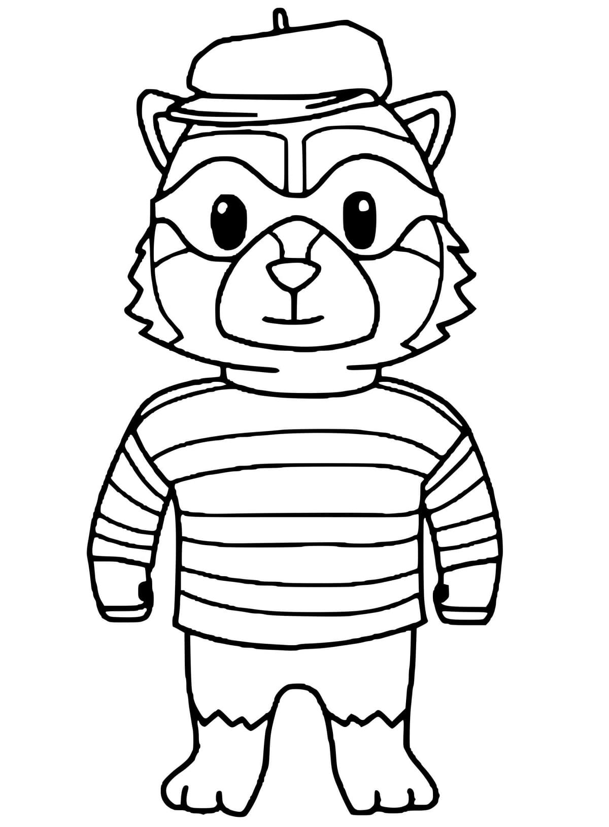 Sly Raccoon de Stumble Guys coloring page