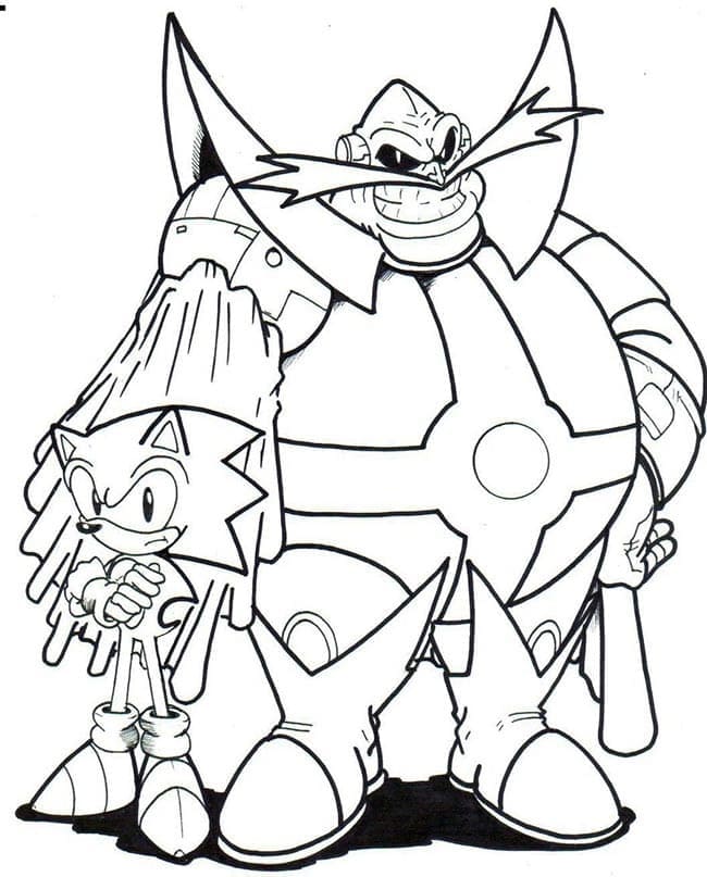 Coloriage Sonic et Docteur Eggman