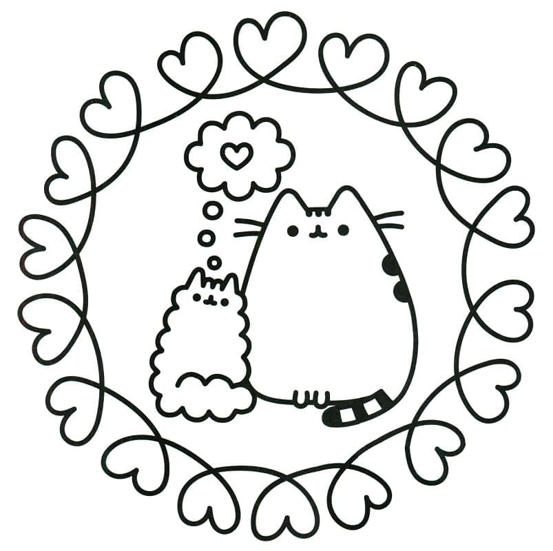 Stormy avec Pusheen coloring page