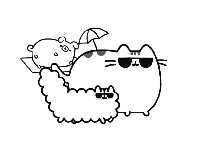 Stormy et Pusheen coloring page