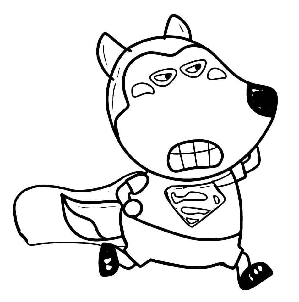 Super-héros Wolfoo coloring page