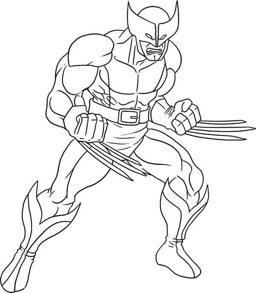 Super-héros Wolverine de X-Men coloring page
