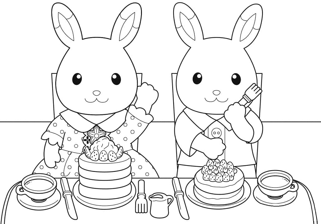 Coloriage Sylvanian Families Pour Enfant