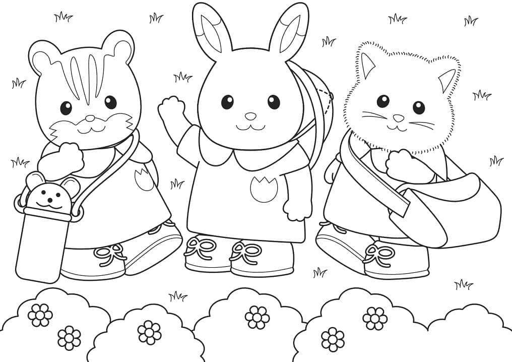 Coloriage Sylvanian Familles 1