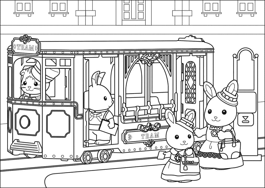 Coloriage Sylvanian Familles 11