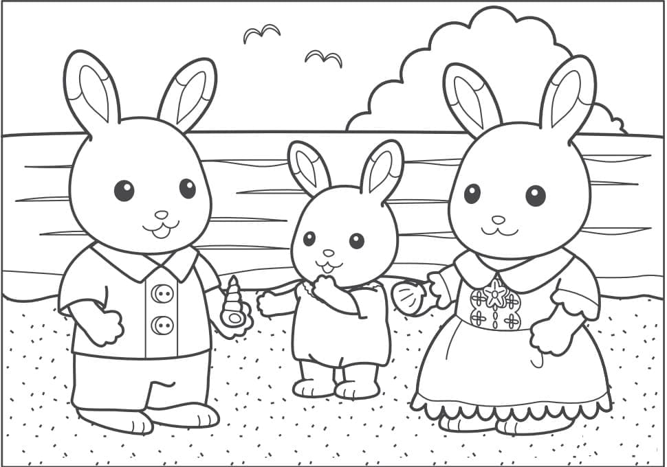 Coloriage Sylvanian Familles 12