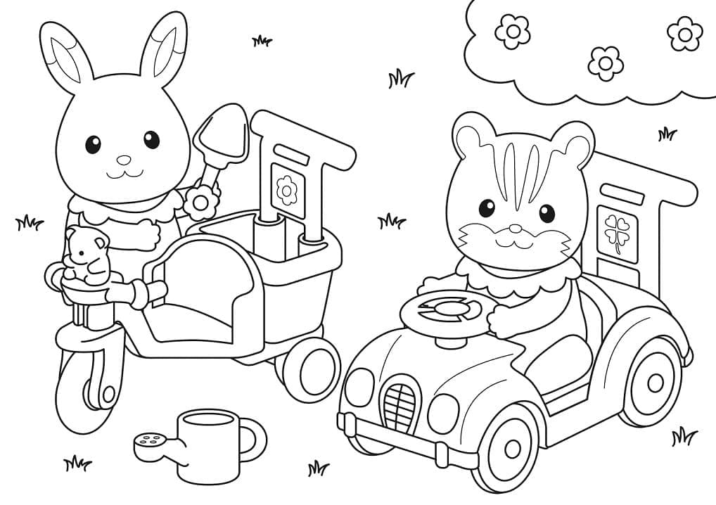 Coloriage Sylvanian Familles 2