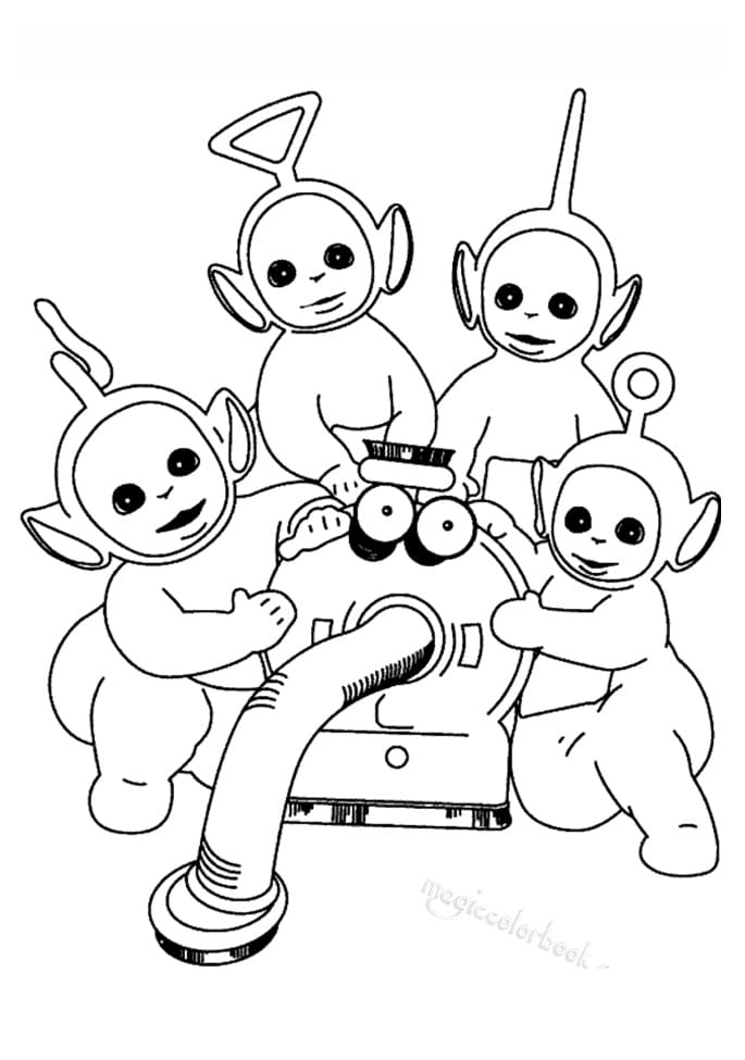 Coloriage Teletubbies et Noo-Noo