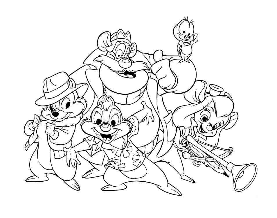 Tic, Tac et Leurs Amis coloring page