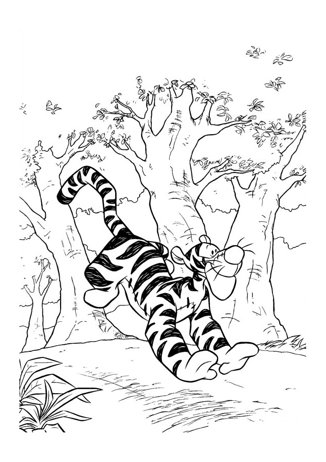 Coloriage Tigrou dans la Forêt