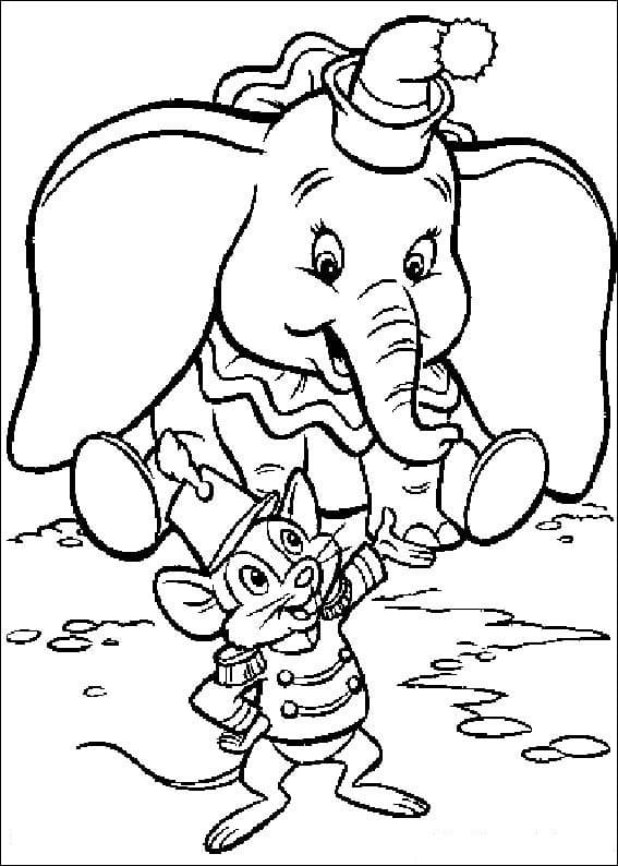 Coloriage Timothée et Dumbo