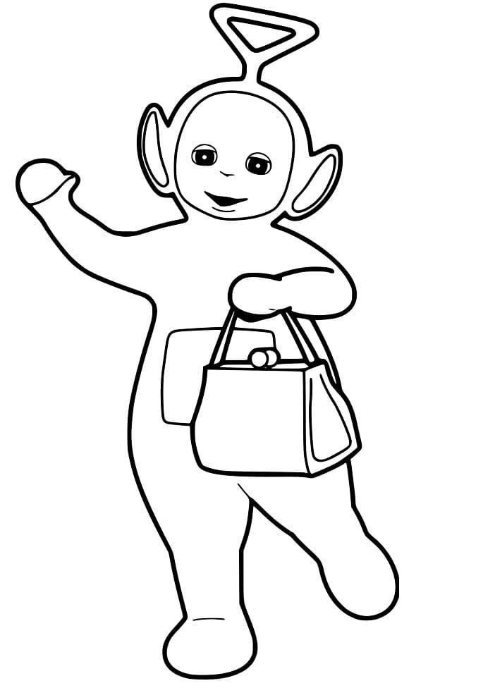 Coloriage Tinky Winky Souriant