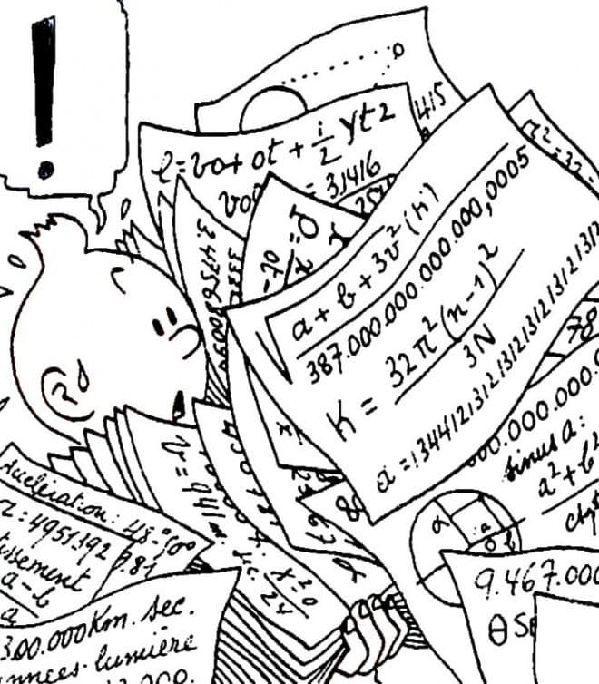 Tintin Le Scientifique coloring page