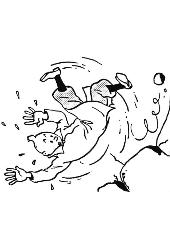 Tintin Tombe coloring page