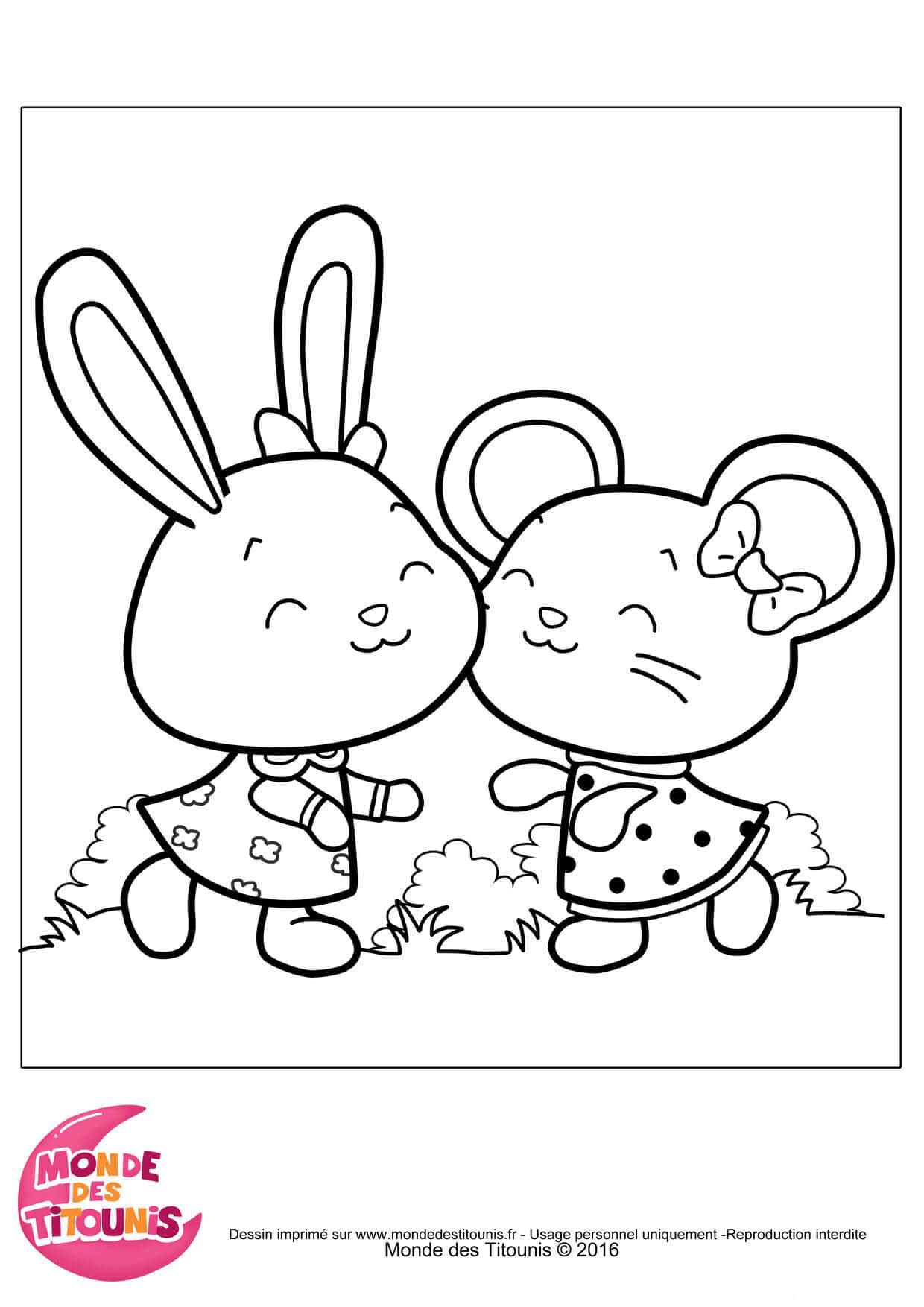 Titounis Tini et Meï coloring page