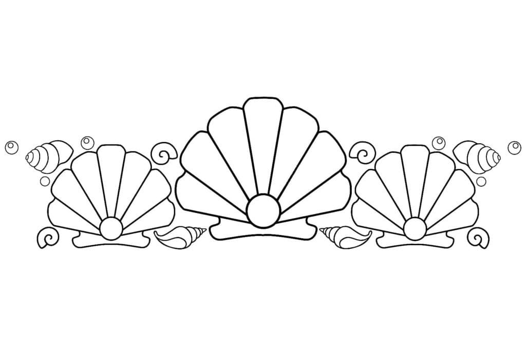 Trois Coquillages coloring page