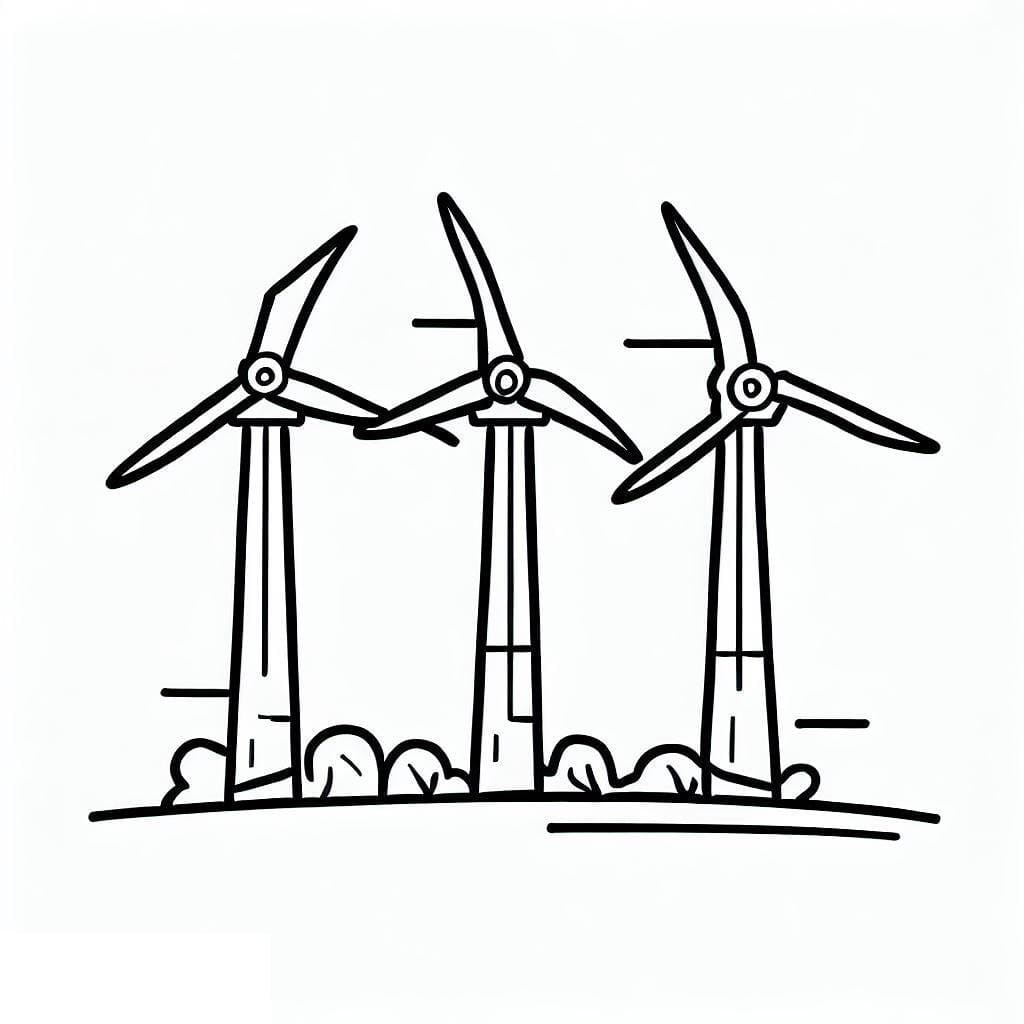 Trois Éoliennes coloring page
