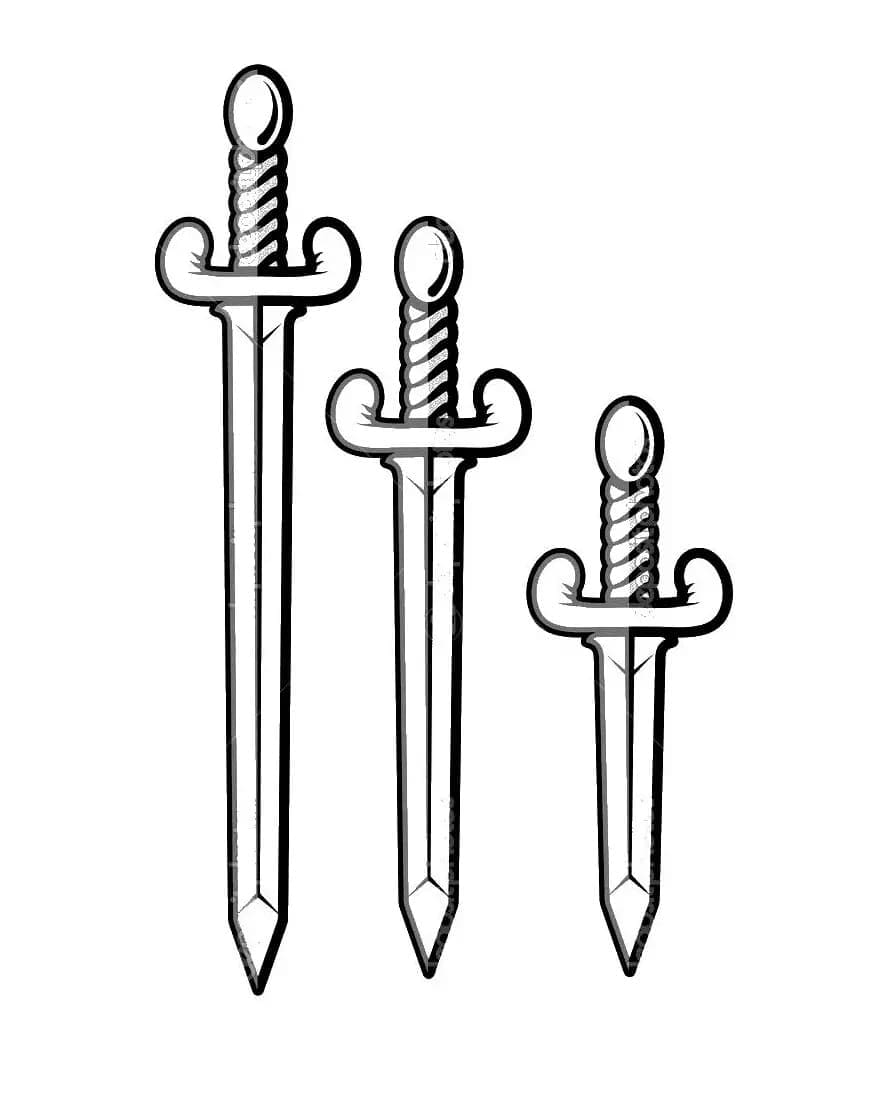 Coloriage Trois Épées