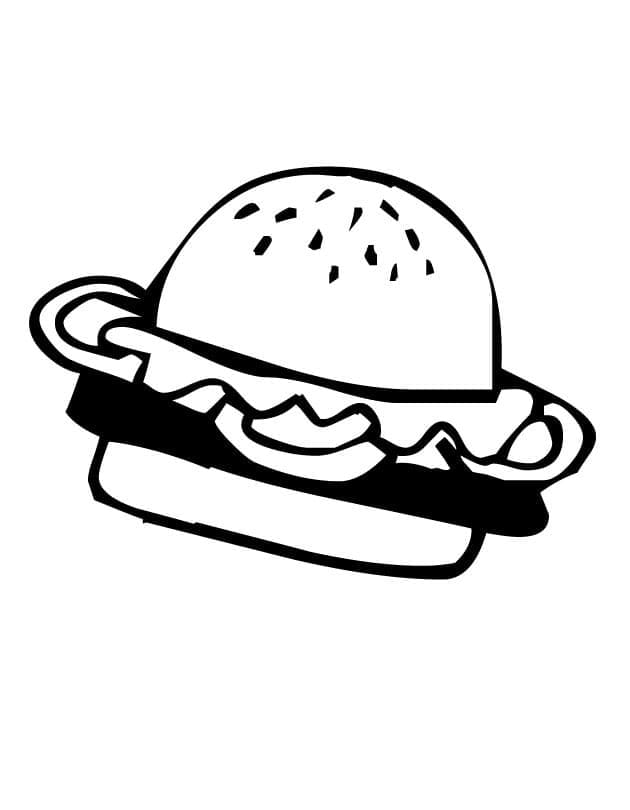 Coloriage Un Bon Hamburger
