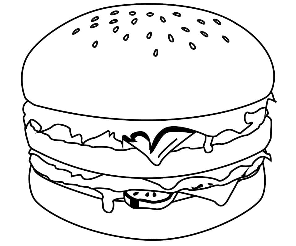 Un Délicieux Hamburger coloring page