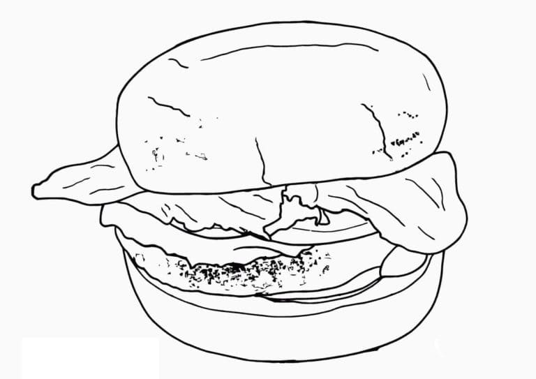 Coloriage Un Hamburger Savoureux