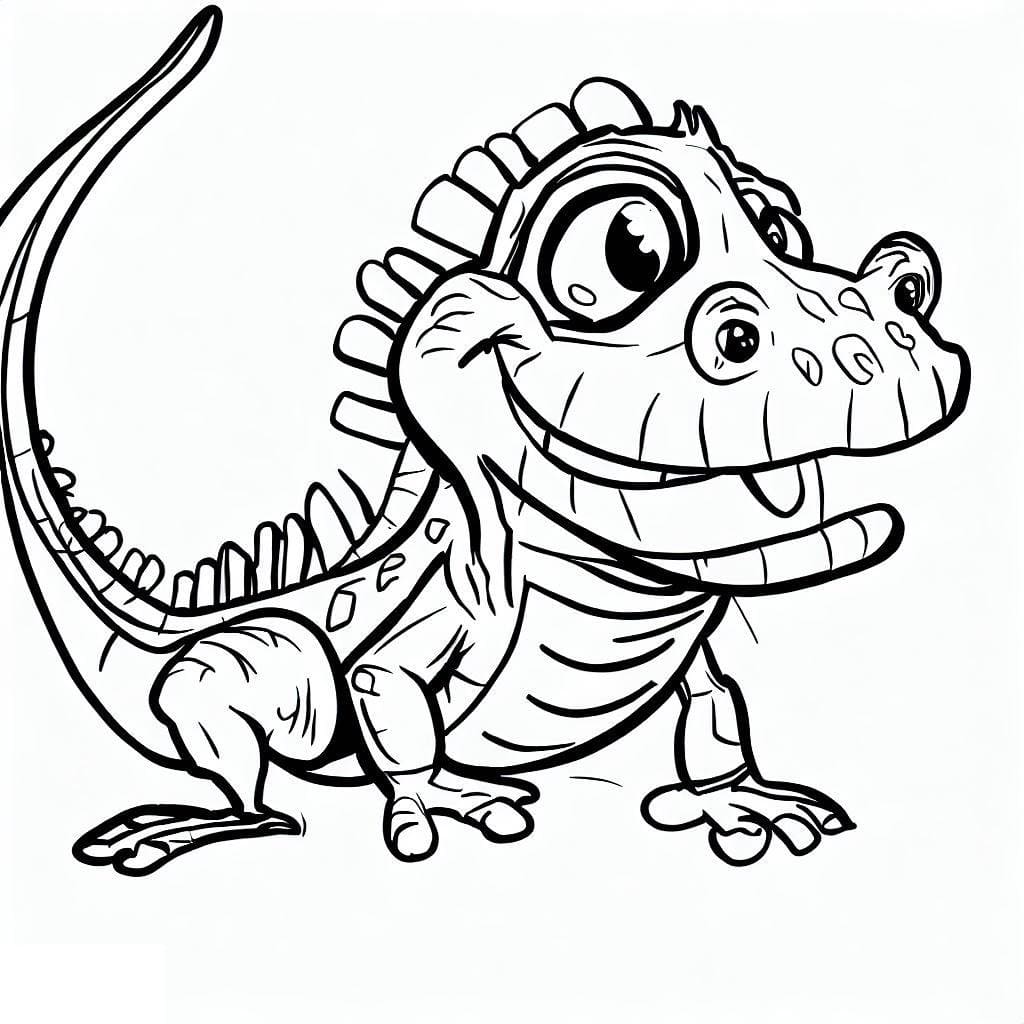 Un Iguane Drôle coloring page