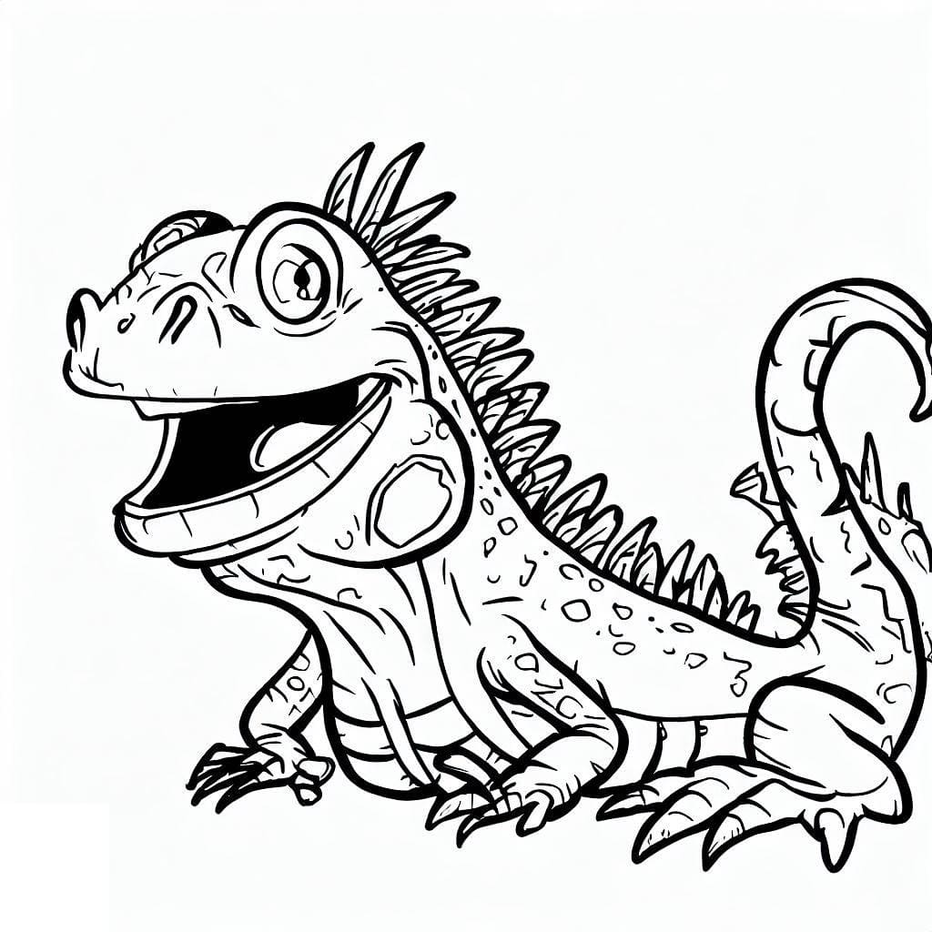 Un Iguane Très Drôle coloring page