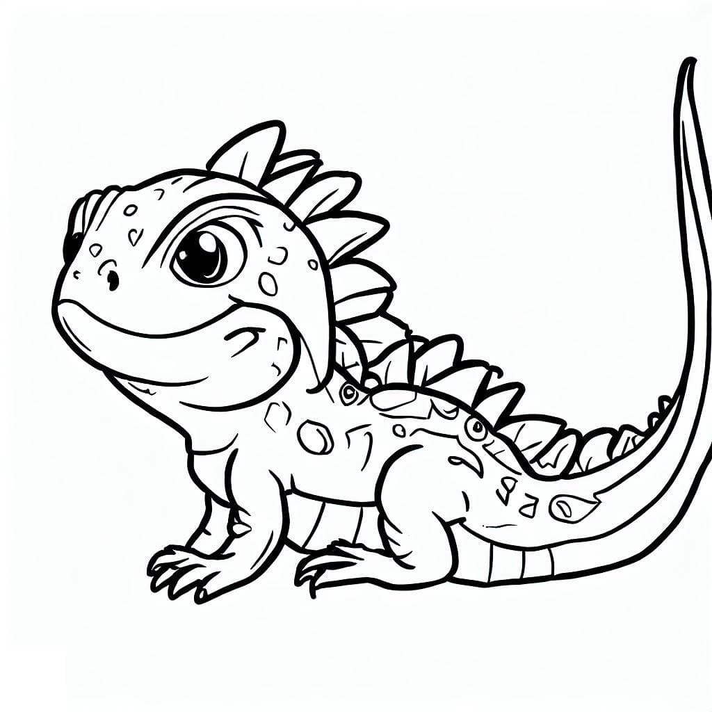 Un Iguane Très Mignon coloring page