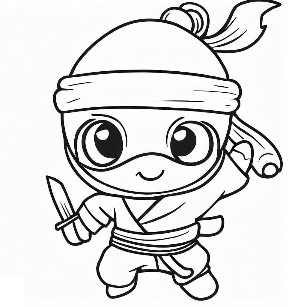 Un Ninja Mignon coloring page