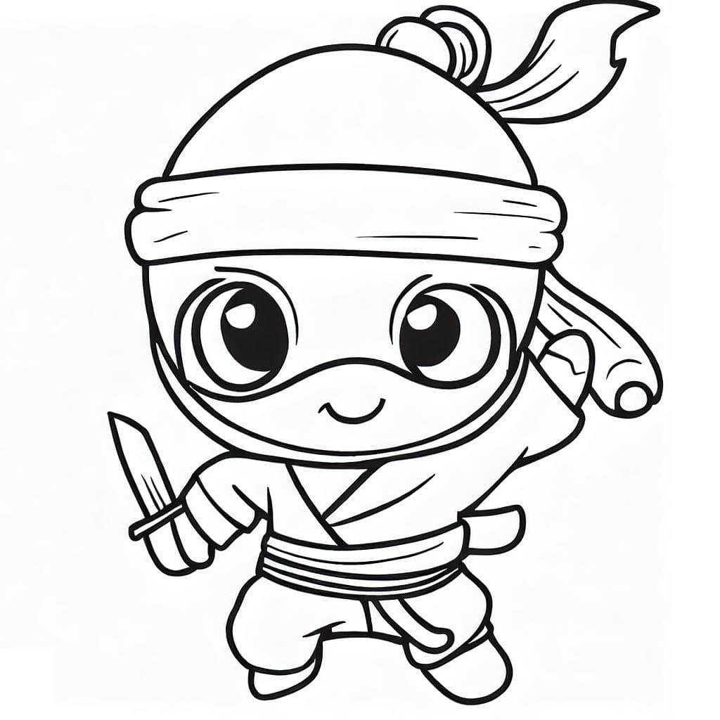 Coloriage Un Ninja Mignon